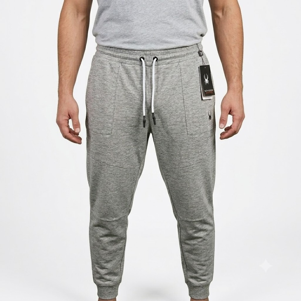 Spyder Active Mens ProWeb Joggers Heather Gray Athletic Sweatpants Size XL